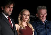 De izquierda a derecha, Nanni Moretti,  Diane Kruger y Jean-Paul Gaultier