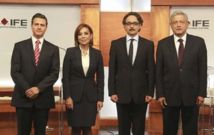 De izquierda a derecha, Peña Nieto, Vázquez Mota, Quadri y López Obrador.