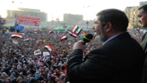 Muhammad Mursi, en la plaza de la Liberación, en El Cairo, Egipto. Muhammad Mursi, en la plaza de la Liberación, en El Cairo, Egipto.