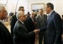 Serguei Lavrov, con miembros del consejo nacional sirio, de la oposición, en Moscú. Serguei Lavrov, con miembros del consejo nacional sirio, de la oposición, en Moscú.