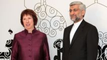 Catherine Ashton-izquierda-y Said Jalili, en un encuentro anterior.