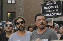 Javier Bardem, en la manifestación en Madrid.