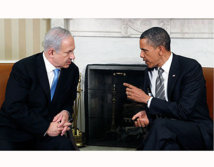 Netanyahu-a la izquierda-y Obama.