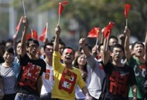 Manifestantes contra la presencia japonesa en las islas disputadas, en China.