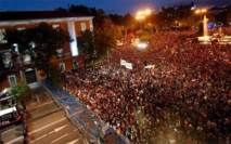 Manifestantes en Madrid. Manifestantes en Madrid.