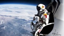 Felix Baumgartner, a punto de saltar.