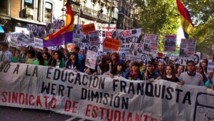 Estudiantes manifestándose en Madrid.