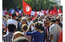 Manifestantes en Túnez.