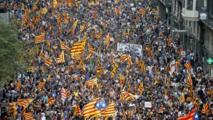 Miles de personas manifestándose a favor de la independencia en Barcelona, el pasado 11 de septiembre