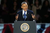 Barack Obama en su discurso de la victoria Barack Obama en su discurso de la victoria