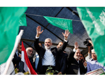 Ismail Haniye, celebrando la victoria en Gaza Ismail Haniye, celebrando la victoria en Gaza