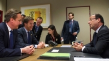 David Cameron, izquierda, y François Hollande, a la derecha