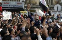 Manifestantes en la plaza de la liberación, en El Cairo Manifestantes en la plaza de la liberación, en El Cairo