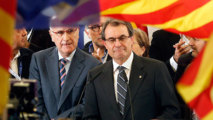Los dirigentes de CiU Josep Antoni Duran i Lleida-izquierda-y Artur Mas.