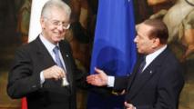 Mario Monti-izquierda-y Silvio Berlusconi