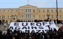 Manifestantes antiracistas en Atenas