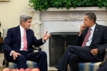John Kerry-izquierda-y Barak Obama John Kerry-izquierda-y Barak Obama