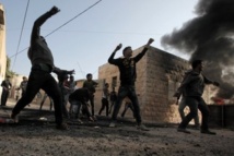 Manifestantes palestinos en Jenin, en Cisjordania, Palestina. Manifestantes palestinos en Jenin, en Cisjordania, Palestina.