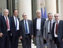 Miembros del CNS, con François Hollande, en París Miembros del CNS, con François Hollande, en París