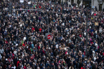 Manifestantes en Lisboa, Portugal