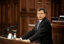 El presidente letón, Valdis Dombrovskis.