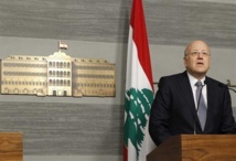 Najib Mikati al anunciar su dimisión Najib Mikati al anunciar su dimisión