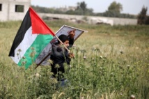Un manifestante palestino Un manifestante palestino