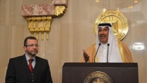 El jeque Hamad Ben Jasem Az Zani-derecha-, en Egipto