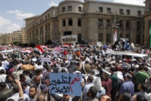 Manifestantes en El Cairo