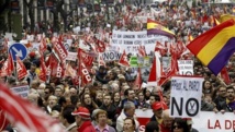 Manifestantes en Madrid.