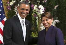 Barak Obama-izquierda-y la presidenta de Costa Rica, Laura Chinchilla.