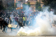 Manifestantes en Tunez