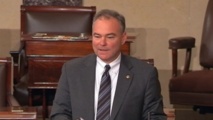 Tim Kaine, durante su discurso.