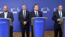 Schulz-izquierda-y Barroso-centro-, en Bruselas. Schulz-izquierda-y Barroso-centro-, en Bruselas.