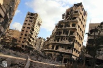 Edificios bombardeados en Homs, Siria. Edificios bombardeados en Homs, Siria.