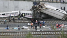 Los vagones del tren que descarriló