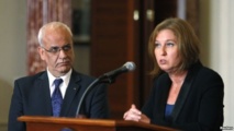 Saib Erekat-izquierda-y Tzipi Livni Saib Erekat-izquierda-y Tzipi Livni