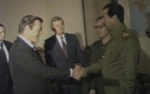 Donald Rumsfeld-izquierda-y Saddam Hussein