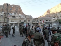 Soldados sirios en Malula, Siria