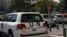 Coches de las Naciones Unidas en Siria.