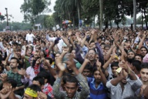 Manifestantes de la oposición en Bangladesh