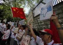 Manifestantes contra el espionaje de la NSA en China