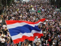 Manifestantes en Tailandia