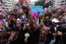 Manifestantes en Tailandia