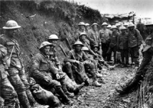 Soldados franceses en una trinchera durante la guerra