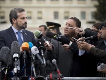 Luai Safi, uno de los representantes de la coalición rebelde, en Suiza Luai Safi, uno de los representantes de la coalición rebelde, en Suiza