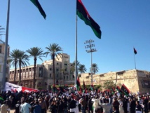 Manifestantes en Trípoli, Libia.