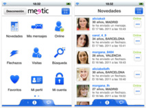 Una de las páginas de Meetic