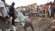 El lugar de una explosión en Maiduguri, Nigeria El lugar de una explosión en Maiduguri, Nigeria