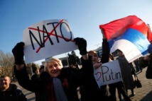 Manifestantes prorrusas en Donetsk Manifestantes prorrusas en Donetsk